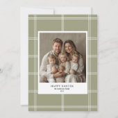 Happy Easter Green Familiefoto | Gepersonaliseerd Kaart (Voorkant)