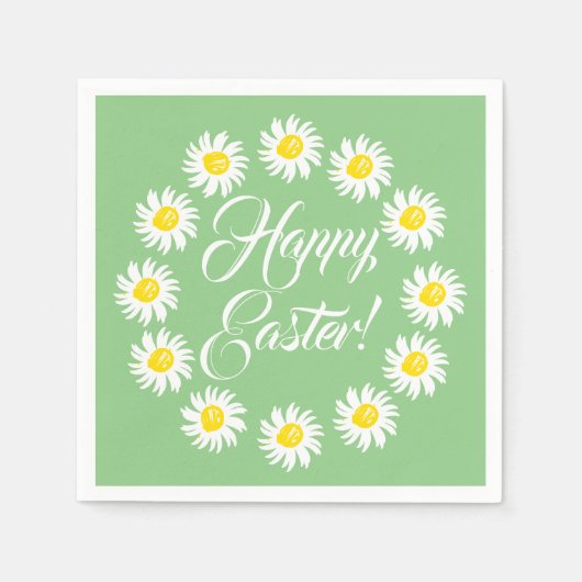 Happy Easter green-script schattig maaltijd vrolij Servet (Voorkant)