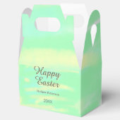 Happy Easter green yellow pastel gray name year  Bedankdoosjes (Geopend)
