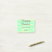 Happy Easter green yellow pastel gray name year  Post-it® Notes (Op bureau)