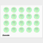 Happy Easter green yellow pastel gray name year  Ronde Sticker (Vel)
