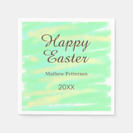 Happy Easter green yellow pastel gray name year  Servet