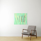 Happy Easter green yellow pastel gray name year  Wandkleed (In Situ (horizontaal))