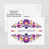 Happy Easter Greetings Folklore Custom Text Briefkaart (Voorkant / Achterkant)
