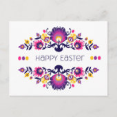 Happy Easter Greetings Folklore Custom Text Briefkaart (Voorkant)