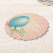 Happy Easter Grog roze floral spring design Kartonnen Onderzetters (Gekanteld)