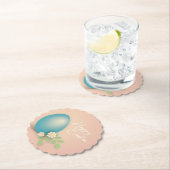 Happy Easter Grog roze floral spring design Kartonnen Onderzetters (Insitu)