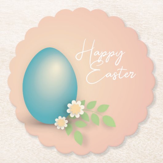 Happy Easter Grog roze floral spring design Kartonnen Onderzetters (Voorkant)