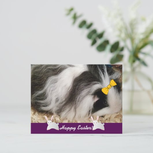 Happy Easter Guinea Pig Feestdagenkaart (Staand voorkant)