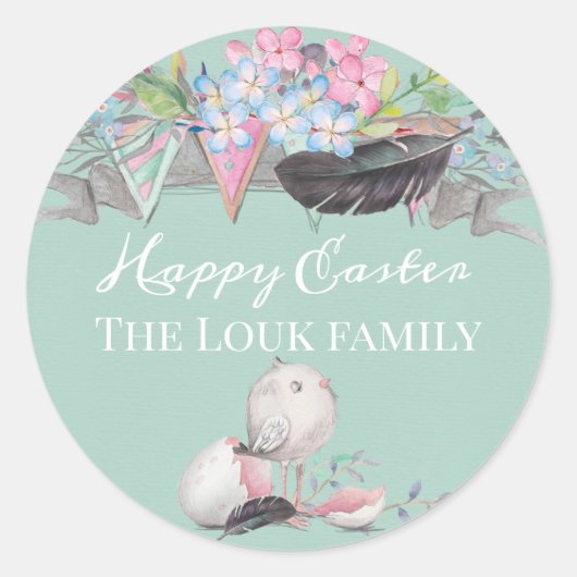 Happy Easter gunst Ronde Sticker (Voorkant)