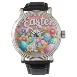 "Happy Easter Hand Watch Design - Vier de zee Horloge