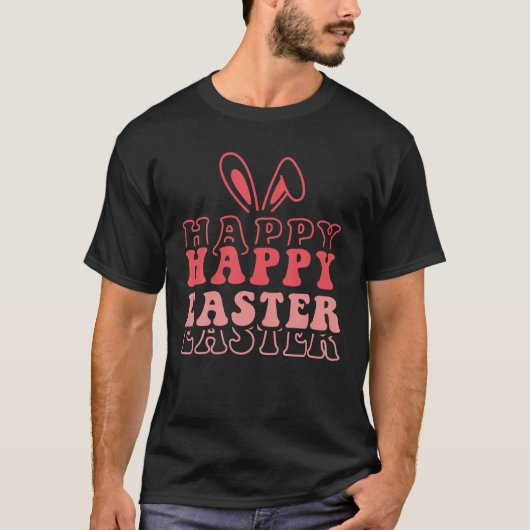 Happy Easter Happy Bunny T-shirt (Voorkant)