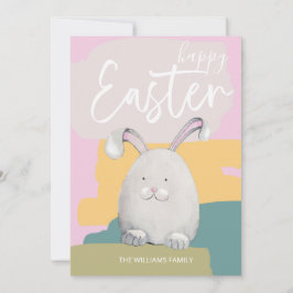 Happy Easter Happy Bunny Waterverf Holiday Kaart
