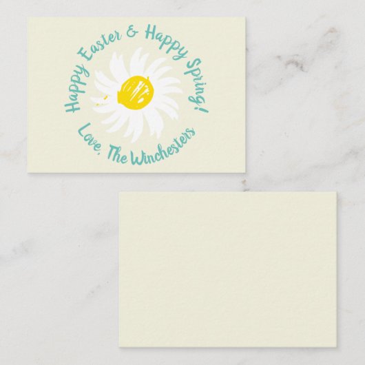 Happy Easter Happy Spring aangepast script schatti Notitiekaartje (Voorkant / Achterkant)