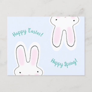 Happy Easter Happy Spring blue leuke bunny grappig Briefkaart