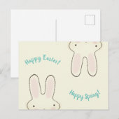 Happy Easter Happy Spring crème schattige bundel g Briefkaart (Voorkant / Achterkant)