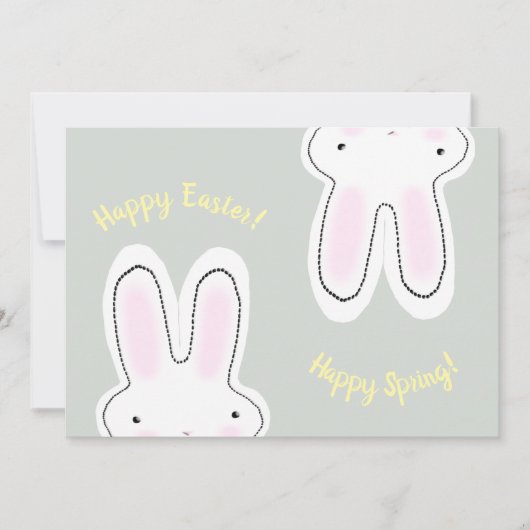 Happy Easter Happy Spring grappig konijntje stoffi (Voorkant)