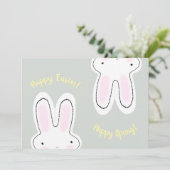 Happy Easter Happy Spring grappig konijntje stoffi (Staand voorkant)
