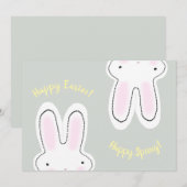 Happy Easter Happy Spring grappig konijntje stoffi (Voorkant / Achterkant)