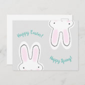 Happy Easter Happy Spring gray grappig grappig Briefkaart (Voorkant / Achterkant)