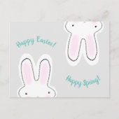 Happy Easter Happy Spring gray grappig grappig Briefkaart (Voorkant)