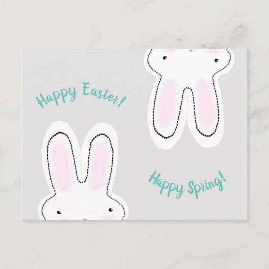 Happy Easter Happy Spring gray grappig grappig Briefkaart (Voorkant)