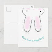 Happy Easter Happy Spring Pasen Bunny leuk grappig Briefkaart (Voorkant / Achterkant)