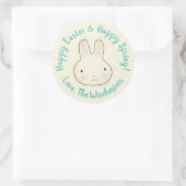 Happy Easter Happy Spring pastel schattig konijntj Ronde Sticker (Tas)