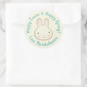 Happy Easter Happy Spring pastel schattig konijntj Ronde Sticker