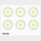 Happy Easter Happy Spring schattig aangepast daist Ronde Sticker (Vel)