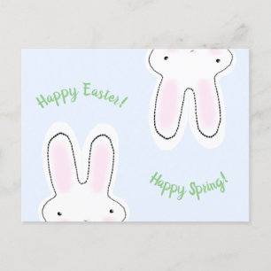 Happy Easter Happy Spring-script leuk bunny grappi Briefkaart
