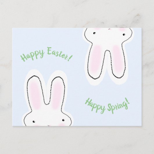 Happy Easter Happy Spring-script leuk bunny grappi Briefkaart (Voorkant)