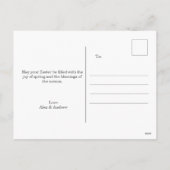 Happy Easter Happy Spring Sky Blue Floral Wreate Feestdagenkaart (Achterkant)