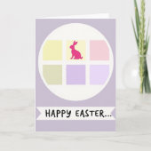 Happy Easter Hare Pastel Art Card Kaart (Voorkant)