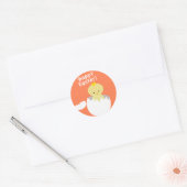 Happy Easter Hatching Chick Ronde Sticker (Envelop)