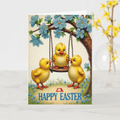 Happy Easter Hatchling Scene Card Kaart (Gele Bloem)