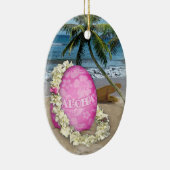 Happy Easter Hawaiian Style Keramisch Ornament (Rechts)
