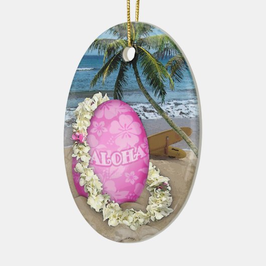 Happy Easter Hawaiian Style Keramisch Ornament (Links)