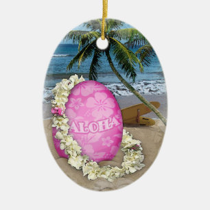 Happy Easter Hawaiian Style Keramisch Ornament
