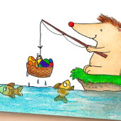 Happy Easter Hedgehog briefkaart van Nicole Janes