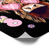 Happy Easter Heifer Koe Bunny Ears Egg Hunting Poster (Hoek)