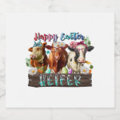 Happy Easter Heifer Sparkling Wijnetiket (Enkel label)