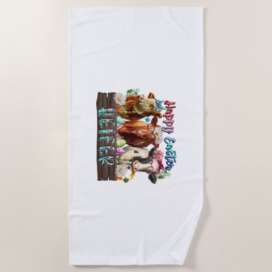 Happy Easter Heifer Strandlaken (Voorkant)