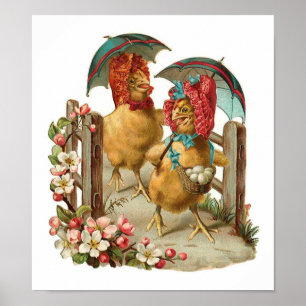 Happy Easter Hens  Poster