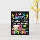 Happy Easter Het is mijn 8e verjaardag Bunny Eggs Kaart (Gele Bloem)