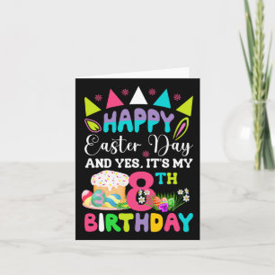 Happy Easter Het is mijn 8e verjaardag Bunny Eggs  Kaart