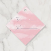 Happy Easter Highland Koe Blue Checkered Bedankjes Labels (Achterkant)