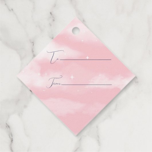 Happy Easter Highland Koe Blue Checkered Bedankjes Labels (Achterkant)