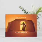 Happy Easter | Hij is een Wenskaart Kaart (Staand voorkant)