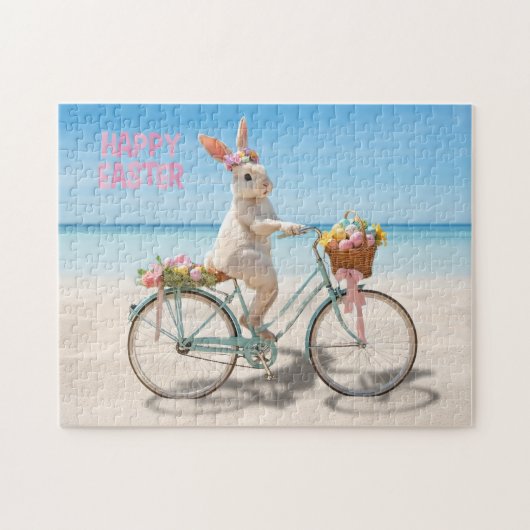 Happy Easter Hilton Head Island Bicycle on Beach Legpuzzel (Horizontaal)